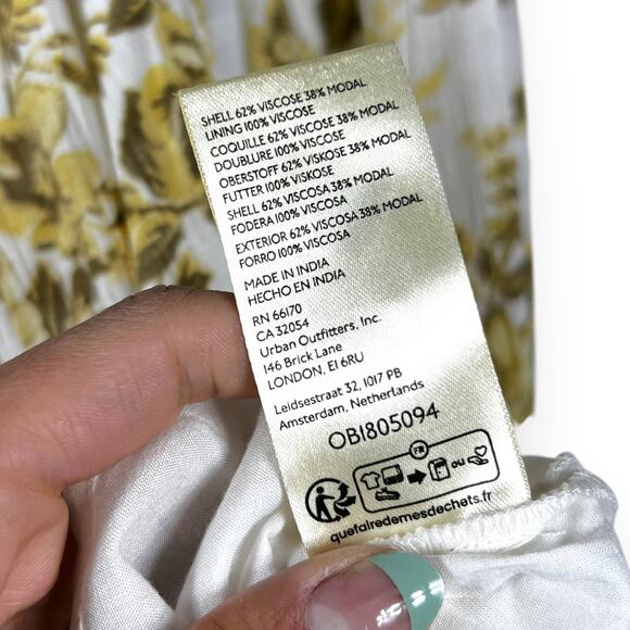 Free People Jaymes Smocked Floral Cream Midi-Dress Size XS - Picture 9 of 10